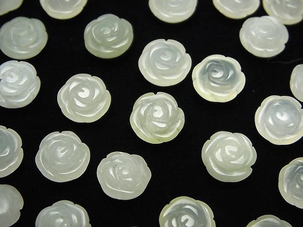 [Video] New Jade Rose 8mm [Half Drilled Hole] 4pcs