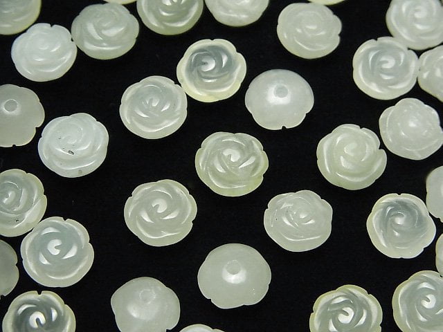 [Video] New Jade Rose 8 mm [Half Drilled Hole] 4pcs $4.19!