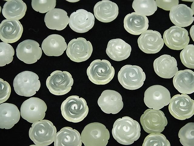[Video] New Jade Rose 8mm [Half Drilled Hole] 4pcs