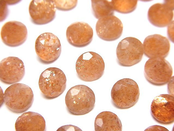 [Video] High Quality Sunstone AAA Loose stone Round Faceted 6x6mm 5pcs