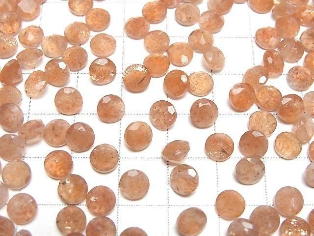 [Video]High Quality Sunstone AAA Loose stone Round Faceted 6x6mm 5pcs