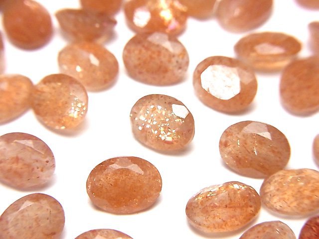 [Video] High Quality Sunstone AAA- Loose stone Oval Faceted 8x6mm 5pcs