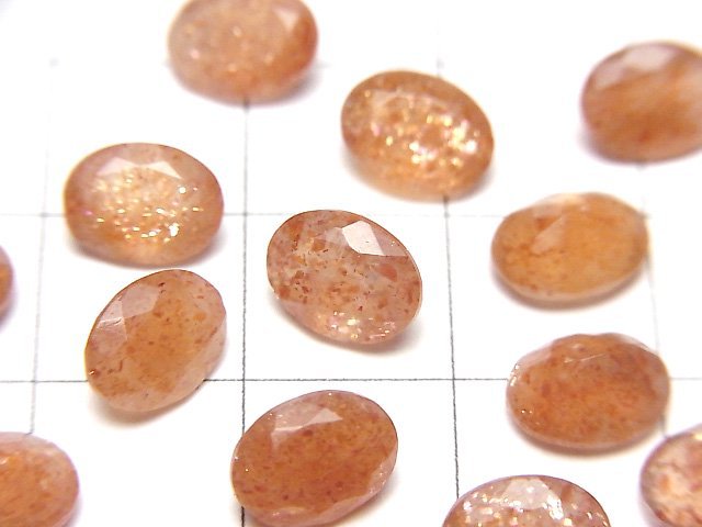 High Quality Sunstone AAA- Loose stone Oval Faceted 8x6mm 5pcs