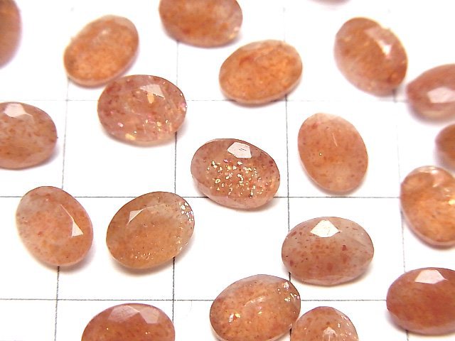 [Video] High Quality Sunstone AAA- Loose stone Oval Faceted 8x6mm 5pcs