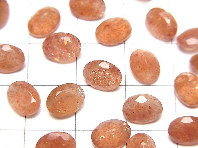 High Quality Sunstone AAA- Loose stone Oval Faceted 8x6mm 5pcs