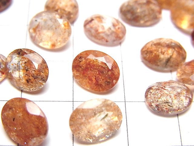 [Video]High Quality Sunstone AAA Loose stone Oval Faceted 10x8mm 3pcs