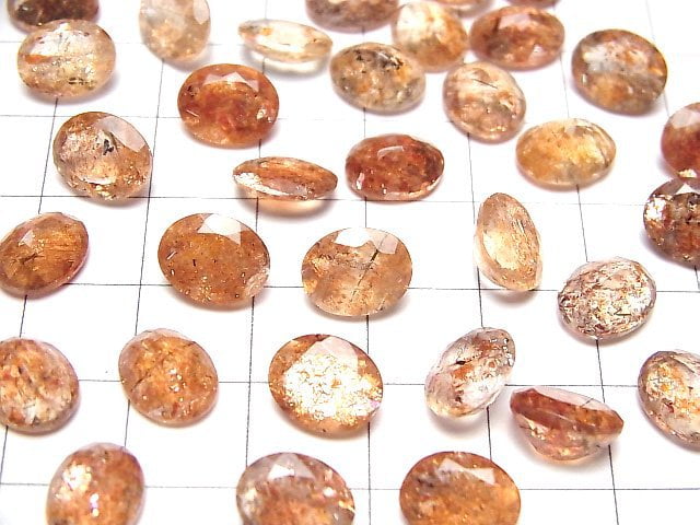 [Video]High Quality Sunstone AAA Loose stone Oval Faceted 10x8mm 3pcs