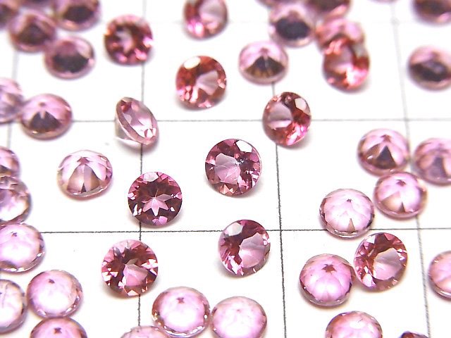 [Video]High Quality Pink Topaz AAA Loose stone Round Faceted 4x4mm 10pcs