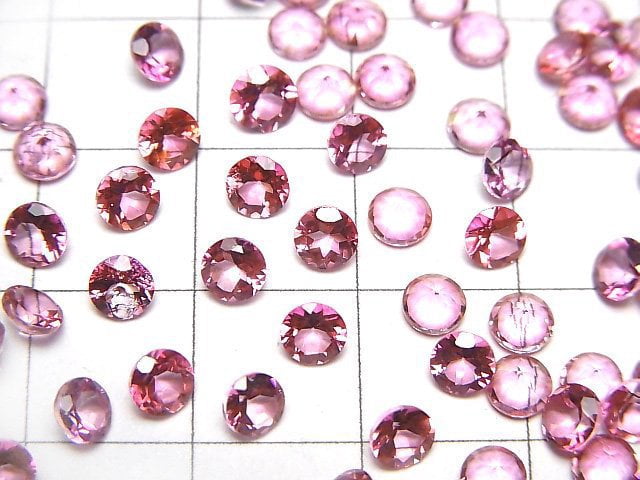 [Video]High Quality Pink Topaz AAA Loose stone Round Faceted 4x4mm 10pcs