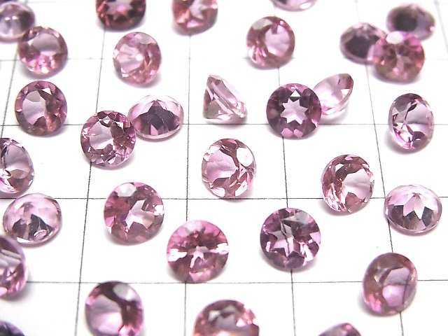 [Video]High Quality Pink Topaz AAA Loose stone Round Faceted 6x6mm 5pcs