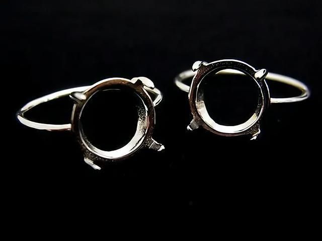 [Video] Silver925 Ring Frame (Prong Setting) Round 10mm Rhodium Plated 1pc