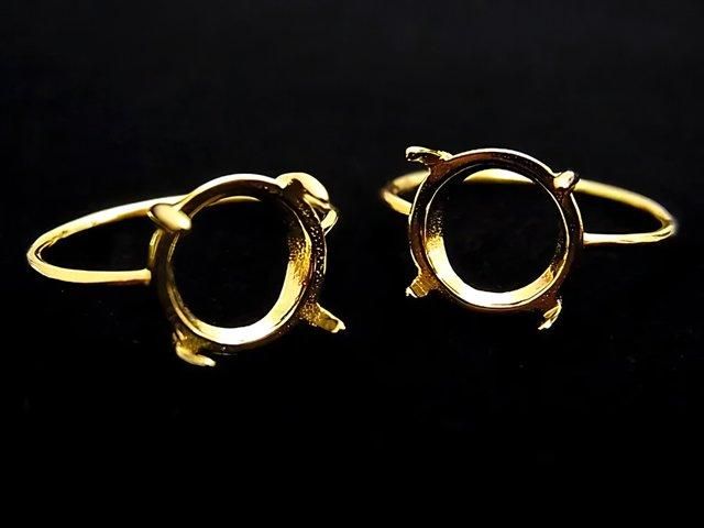[Video] Silver925 Ring Frame (Prong Setting) Round 10mm 18KGP 1pc