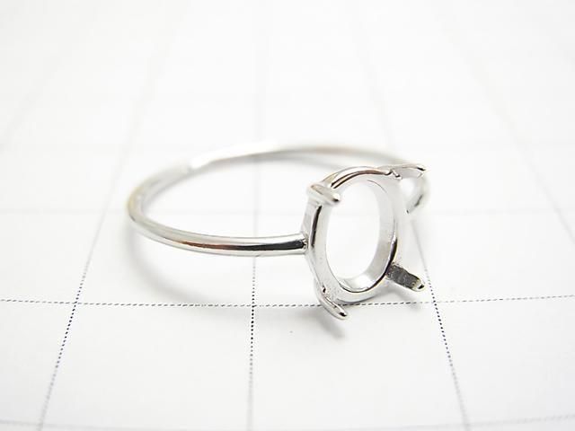 [Video] Silver925 Ring Frame (Prong Setting) Oval 8x6mm Rhodium Plated 1pc