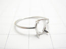[Video]Silver925 Ring Frame (Prong Setting)Oval 8x6mm Rhodium Plated 1pc
