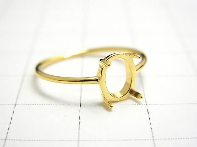 [Video] Silver925 Ring Frame (Prong Setting) Oval 8x6mm 18KGP 1pc
