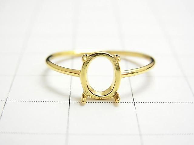 [Video] Silver925 Ring Frame (Prong Setting) Oval 8x6mm 18KGP 1pc
