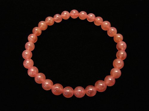 [Video] [One of a kind] Top Quality Argentina Rhodochrosite AAAA+ Round 6mm Bracelet NO.17