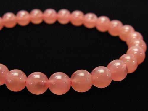 [Video] [One of a kind] Top Quality Argentina Rhodochrosite AAAA+ Round 6mm Bracelet NO.20