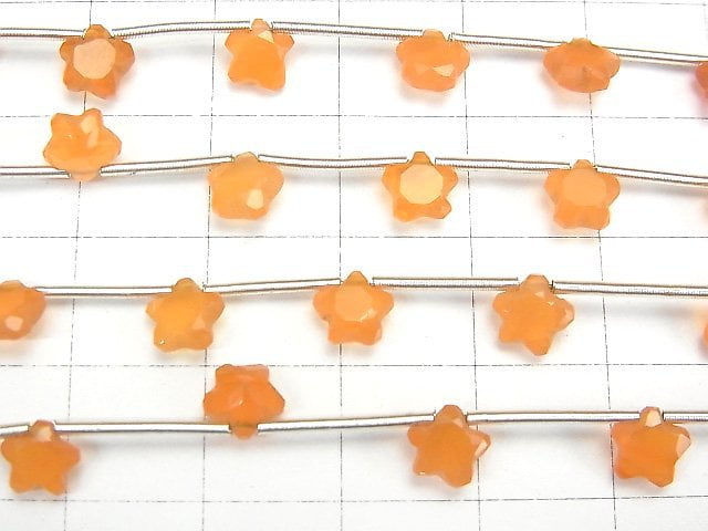 [Video]High Quality Carnelian AAA- Faceted Star 6x6mm 1strand (8pcs)