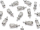 Metal parts Bail with Screw Eye Silver color (with CZ) 3pcs