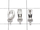 Metal parts Bail with Screw Eye Silver color (with CZ) 3pcs