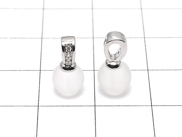 Metal parts Bail with Screw Eye Silver color (with CZ) 3pcs