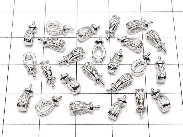 Metal Parts with Bail Screw Eye Silver Color (with CZ) 3pcs $3.79!