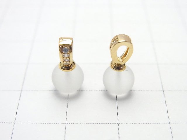 Metal parts Bail with Screw Eye Gold color (with CZ) 3pcs