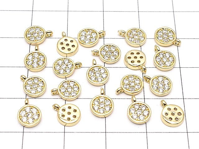 Metal Parts Coin Charm 8x6 mm Gold Color (with CZ) 3pcs $3.79!