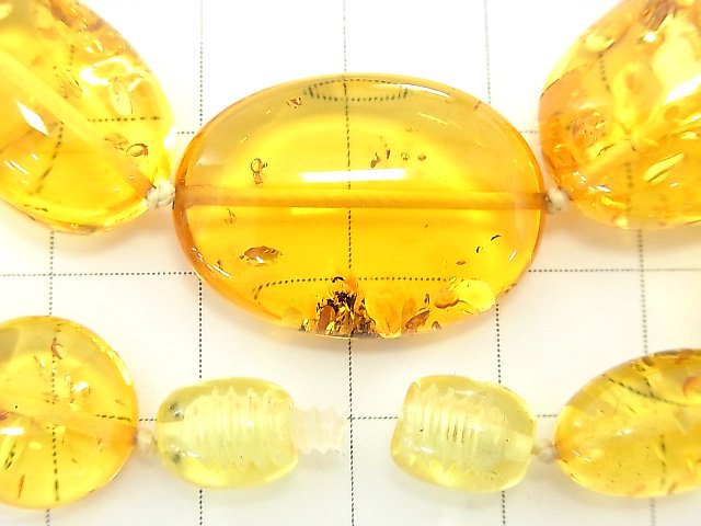 [Video] [One of a kind] High Quality Baltic Amber AAA Nugget Necklace 1strand beads (aprx.26inch / 64cm) NO.75