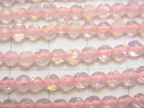 Opalite Faceted Round 4mm Pink No.2 1strand beads (aprx.15inch/36cm)