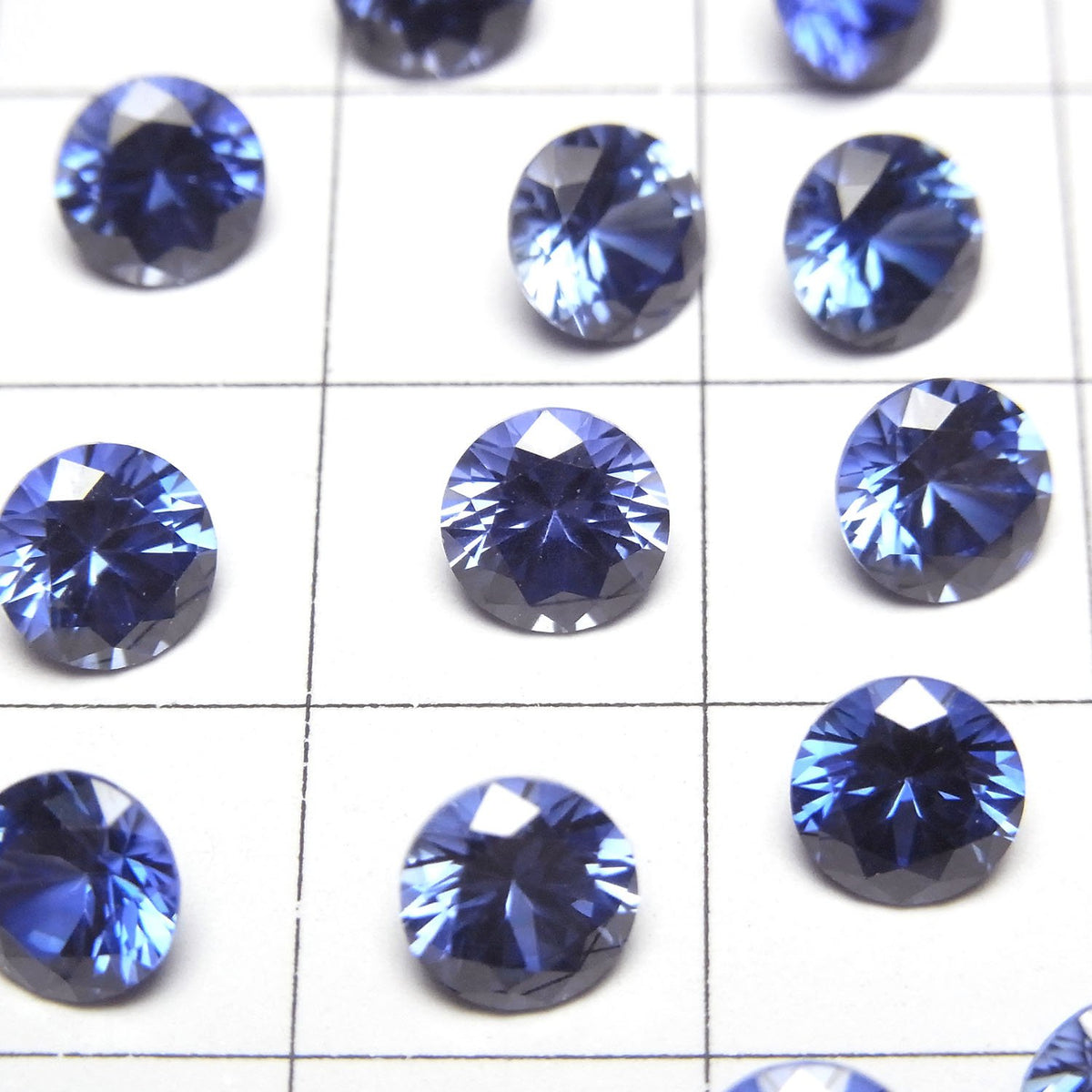 Saphir Bleu Synthétique AAA Pierre de Chaton Ronde Facettée 6x6mm 1 pièce