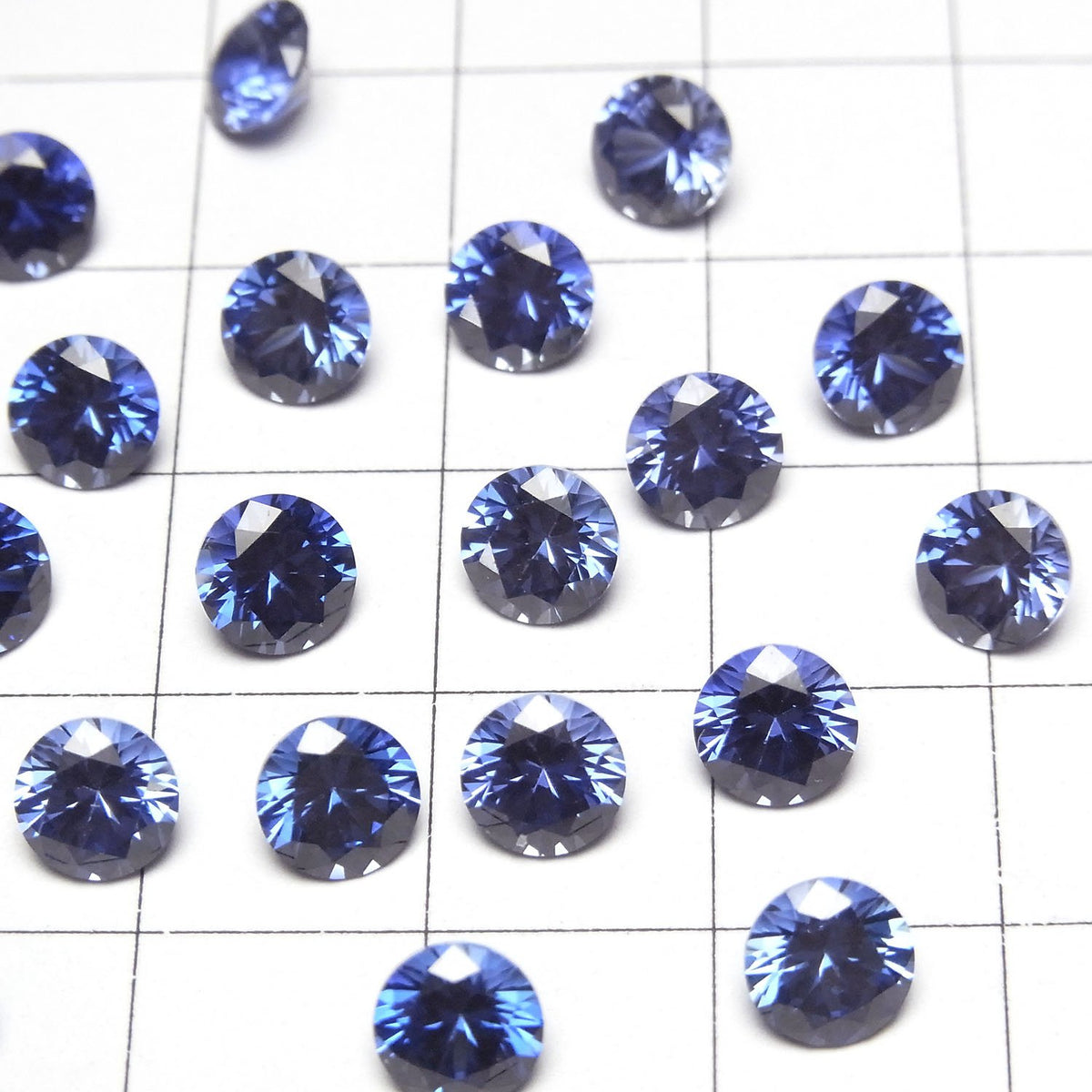 Saphir Bleu Synthétique AAA Pierre de Chaton Ronde Facettée 6x6mm 1 pièce