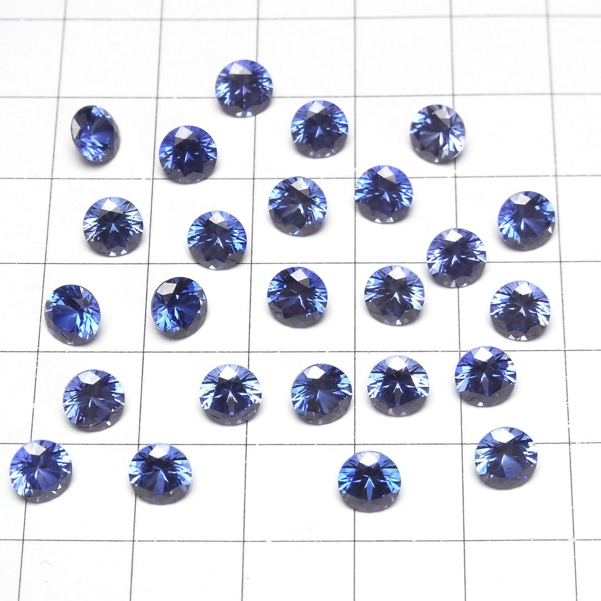 Saphir Bleu Synthétique AAA Pierre de Chaton Ronde Facettée 6x6mm 1 pièce