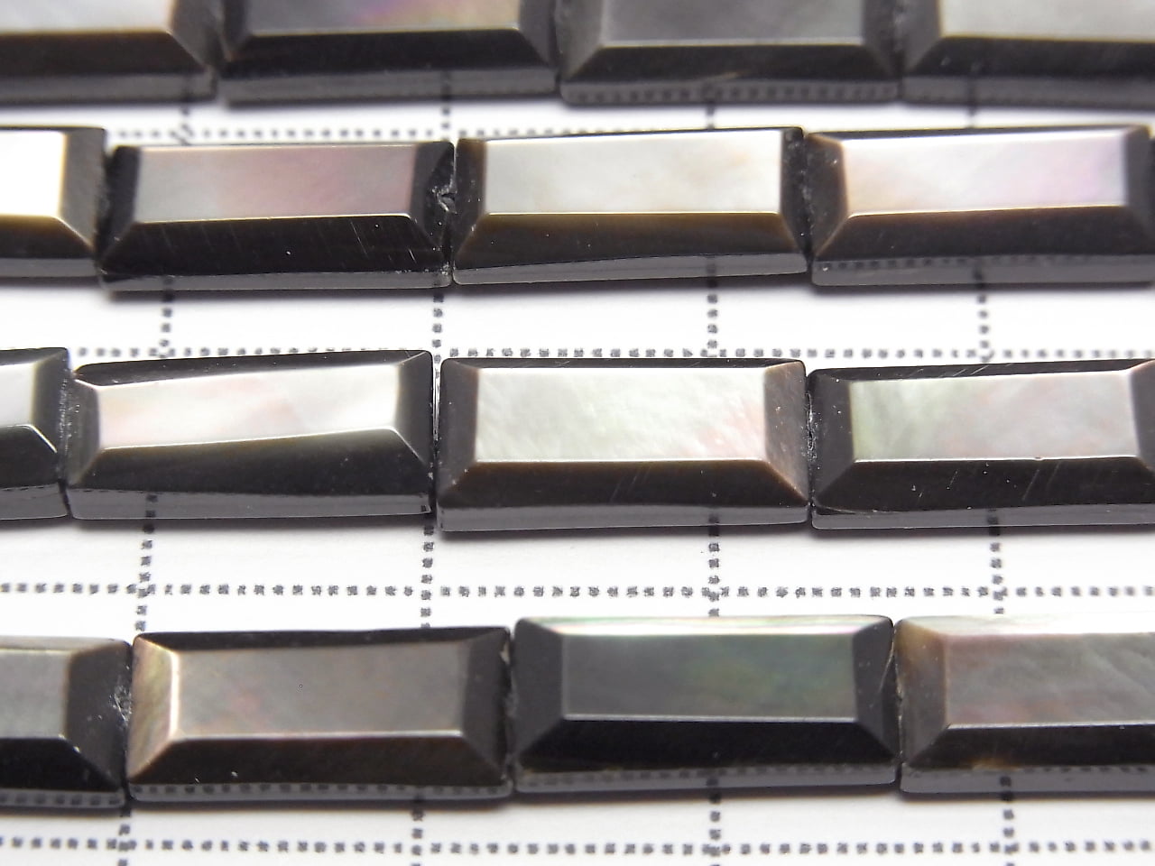 [Video]High Quality Black Shell (Black-lip Oyster )AAA Faceted Rectangle 13x6mm 1/4-1strand beads (aprx.15inch/38cm)