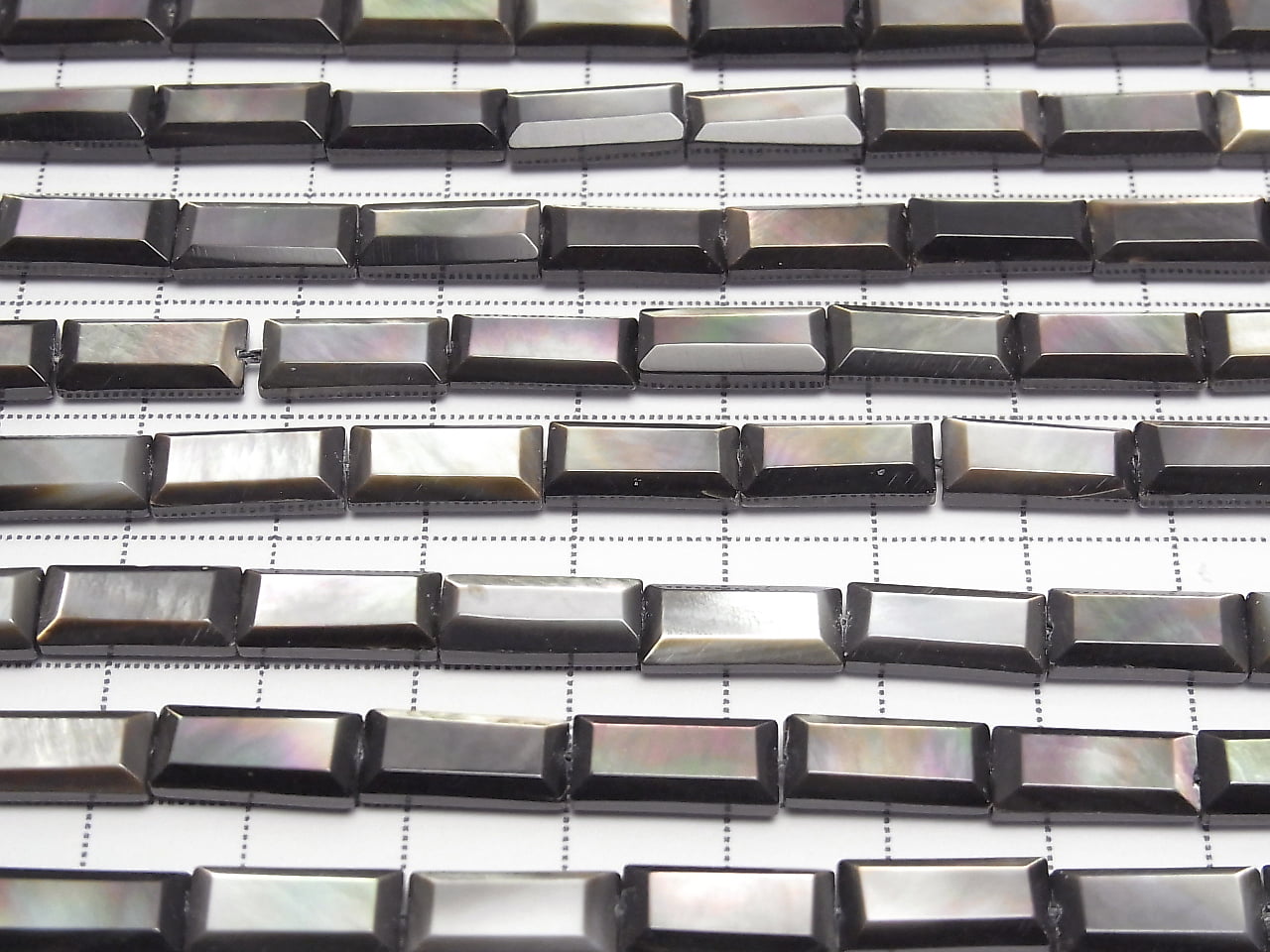 [Video]High Quality Black Shell (Black-lip Oyster )AAA Faceted Rectangle 13x6mm 1/4-1strand beads (aprx.15inch/38cm)