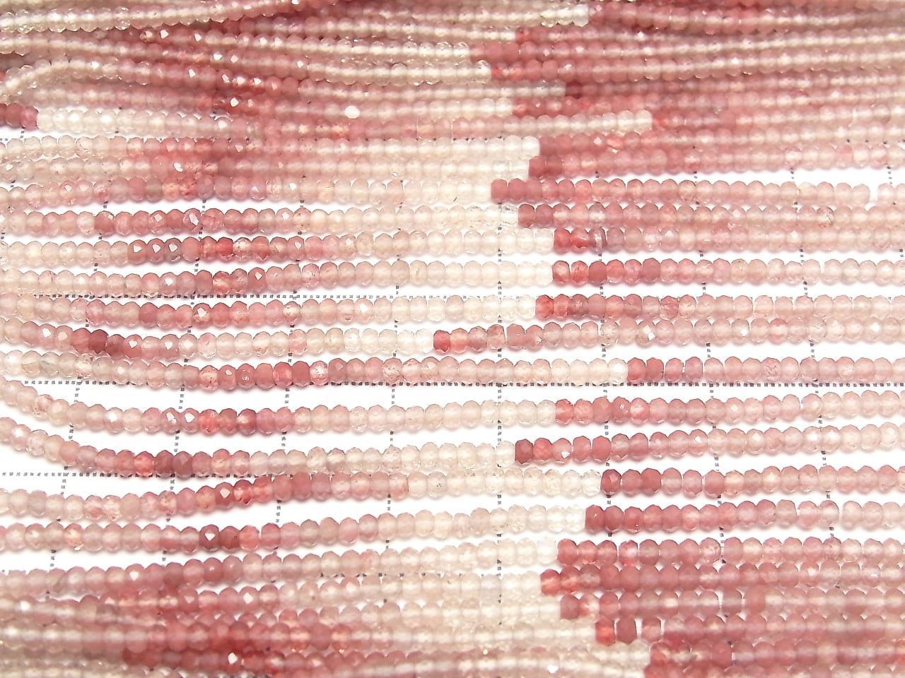 高品質！安山石 AAA- 切面鈕扣算盤珠 2.5x2.5x1.5mm 漸變色 一串珠子 (約12英吋/30公分)