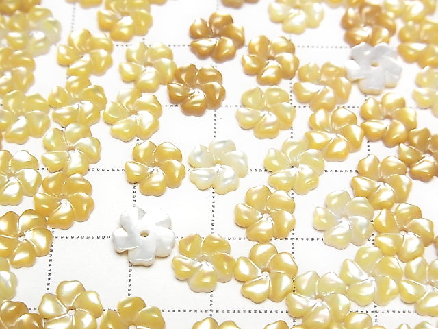 [Video] High-quality Yellow Shell AAA Flower 8mm Center Hole 4pcs