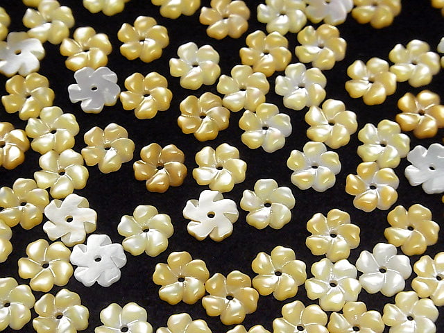 [Video] High-quality Yellow Shell AAA Flower 8mm Center Hole 4pcs