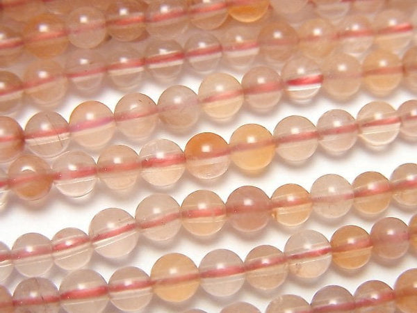 Round, Rutilated Quartz Gemstone Beads