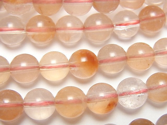 Round, Rutilated Quartz Gemstone Beads