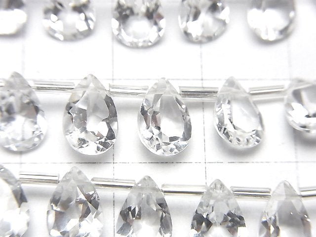 [Video] High Quality White Topaz AAA Pear shape Faceted 9x6mm half or 1strand (18pcs )