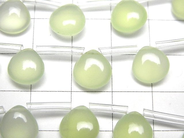 [Video]High Quality Light Green Chalcedony AAA Chestnut (Smooth) 10x10mm 1strand (8pcs )