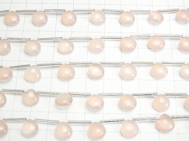 [Video] High Quality Pink Color Chalcedony AAA Chestnut (Smooth) 10x10mm 1strand (8pcs)