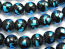 [Video] Lampwork Beads Round 10mm [Light Blue] half or 1strand beads (aprx.15inch/36cm)
