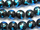 [Video] Lampwork Beads Round 10mm [Light Blue] half or 1strand beads (aprx.15inch/36cm)