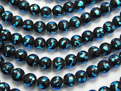 [Video] Lampwork Beads Round 10mm [Light Blue] half or 1strand beads (aprx.15inch/36cm)