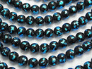 [Video] Lampwork Beads Round 10mm [Light Blue] half or 1strand beads (aprx.15inch/36cm)