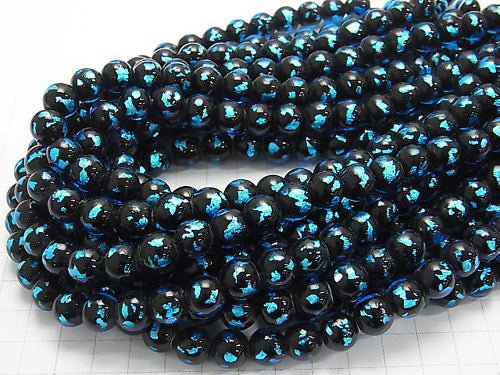 Lampwork Beads Round 10mm [Light Blue] half or 1strand beads (aprx.15inch/36cm)