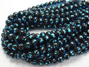 [Video] Lampwork Beads Round 10mm [Light Blue] half or 1strand beads (aprx.15inch/36cm)